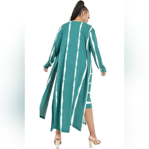 NEW NWOT CurvySense Plus Size Lizah Tube Dress and Cardigan Set Green 💚 Sz 3X - Picture 5 of 9